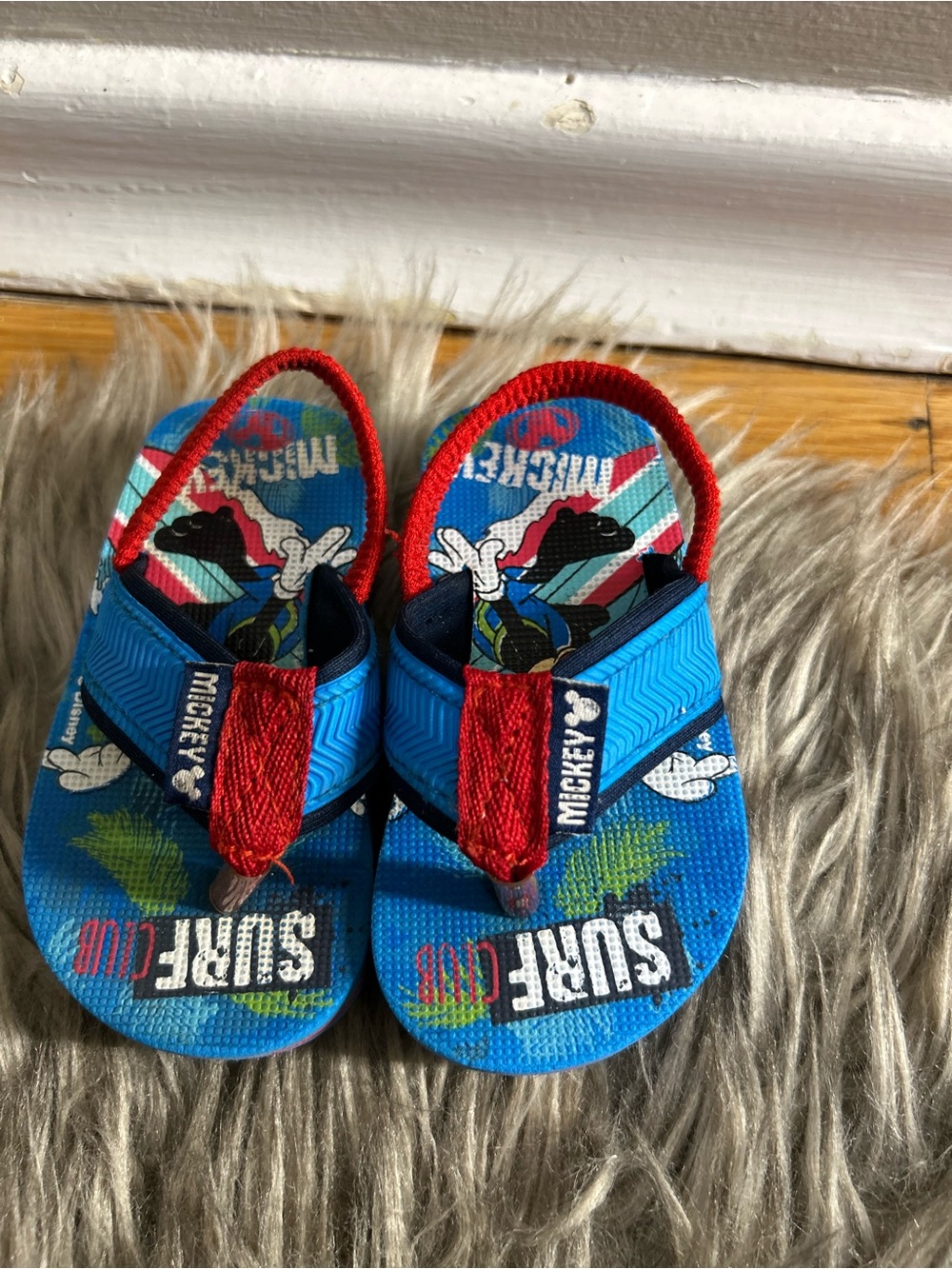 Mickey Mouse Blue & Red Kids Flip Flop Sandals